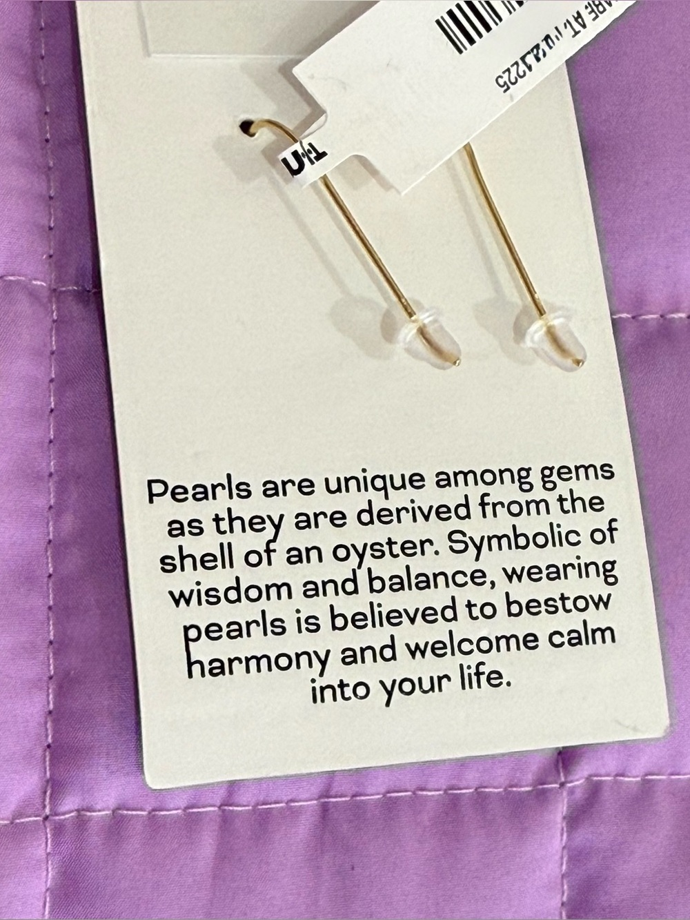 Gold Plated Sterling Silver Earrings - Pink Lavender 🩷💜 - Picture 4 of 4